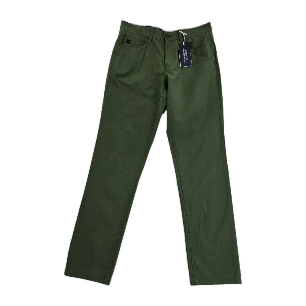 Vineyard Vines OTG Pants Mens 30x30 Green On-The-Go 5-Pocket Stretch Chino
